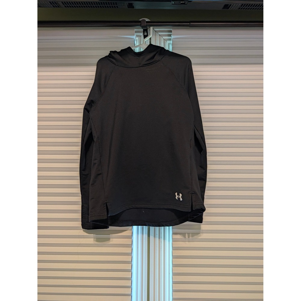 Under Armour Kids ColdGear Black Long Sleeve Hoodie Loose Fit 1305648 Size YSM